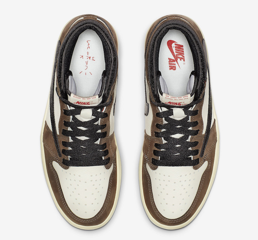 Travis Scott x Air Jordan 1 High OG TS SP 货号：CD4487-100  air jordan scott travis 第4张