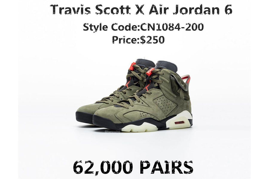 Travis Scott x Air Jordan 6 货号 CN1084-200 发售价格 $250 美元  第2张