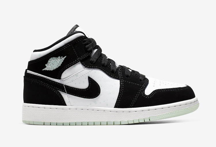 AJ1 夜光熊猫 Air Jordan 1 Mid GS “Panda” 货号 BQ6931-103  第4张