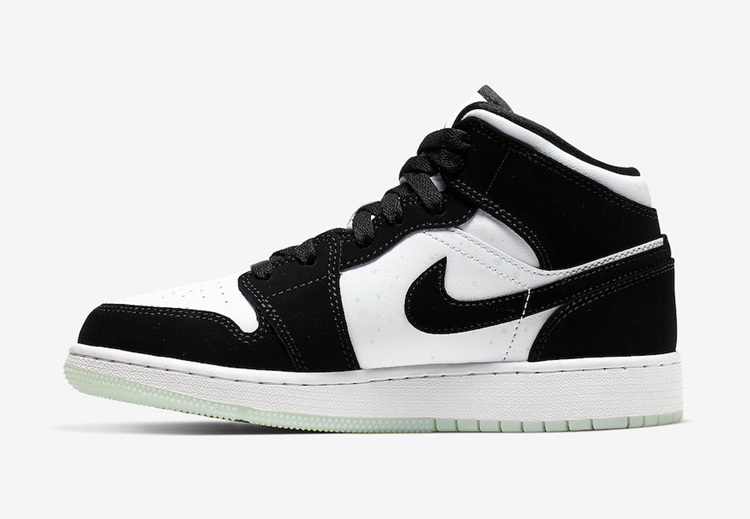 AJ1 夜光熊猫 Air Jordan 1 Mid GS “Panda” 货号 BQ6931-103  第3张