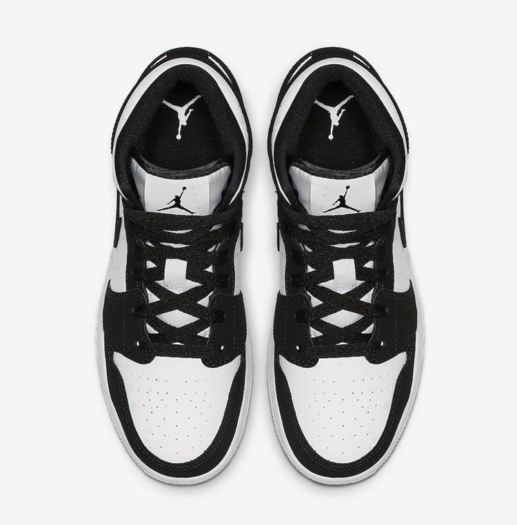 AJ1 夜光熊猫 Air Jordan 1 Mid GS “Panda” 货号 BQ6931-103  第5张