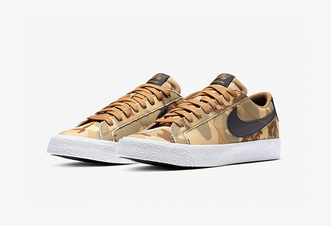 Nike SB Zoom Blazer Low Canvas 货号 889053-200  沙漠迷彩鞋 第1张