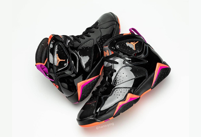 Air Jordan 7 黑色漆皮版本，货号 313358-006