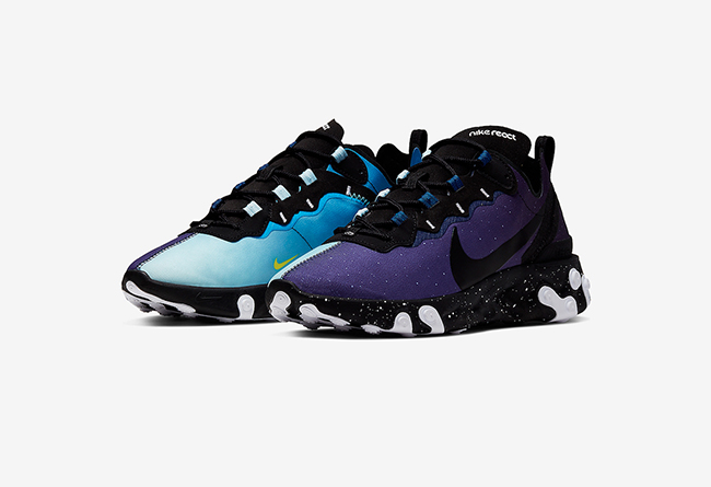 Nike React Element 55 蓝紫鸳鸯，货号 CK1410-400  耐克复古鞋 第1张