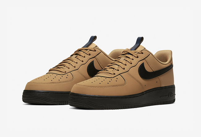 Nike Air Force 1 Low 货号 BQ4326-700 小麦色黑底空军一号