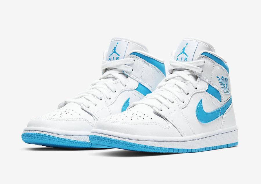 乔一北卡蓝新品球鞋 Air Jordan 1 Mid “UNC” 货号 BQ6472-114