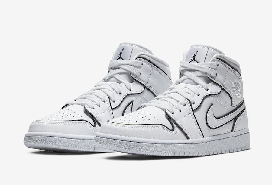 Air Jordan 1 Mid SE WMNS 全息 3M 反光线条，货号 CK6587-100