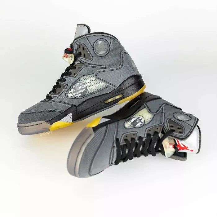 OFF-WHITE x AJ5 货号 CT8480-001  Air Jordan 5 第3张