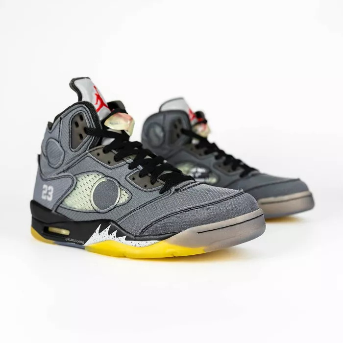 OFF-WHITE x AJ5 货号 CT8480-001  Air Jordan 5 第5张