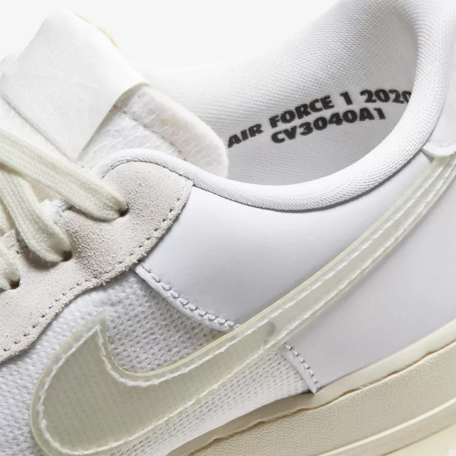 耐克双解构纯白色 Air Force 1 货号 CV3040-100