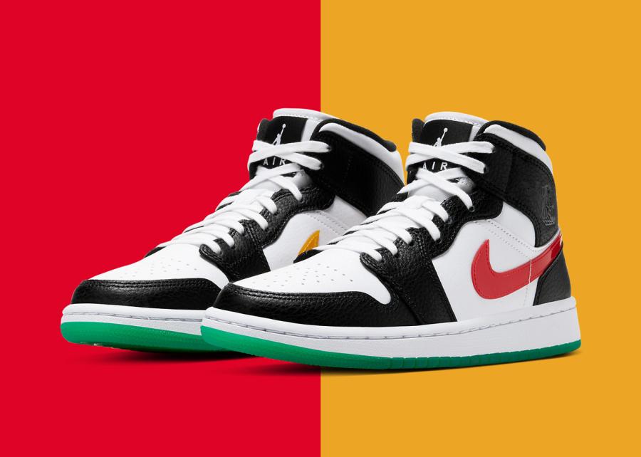 全新 AIR JORDAN 1 MID LOGO SWOOSHES 双色设计  第1张