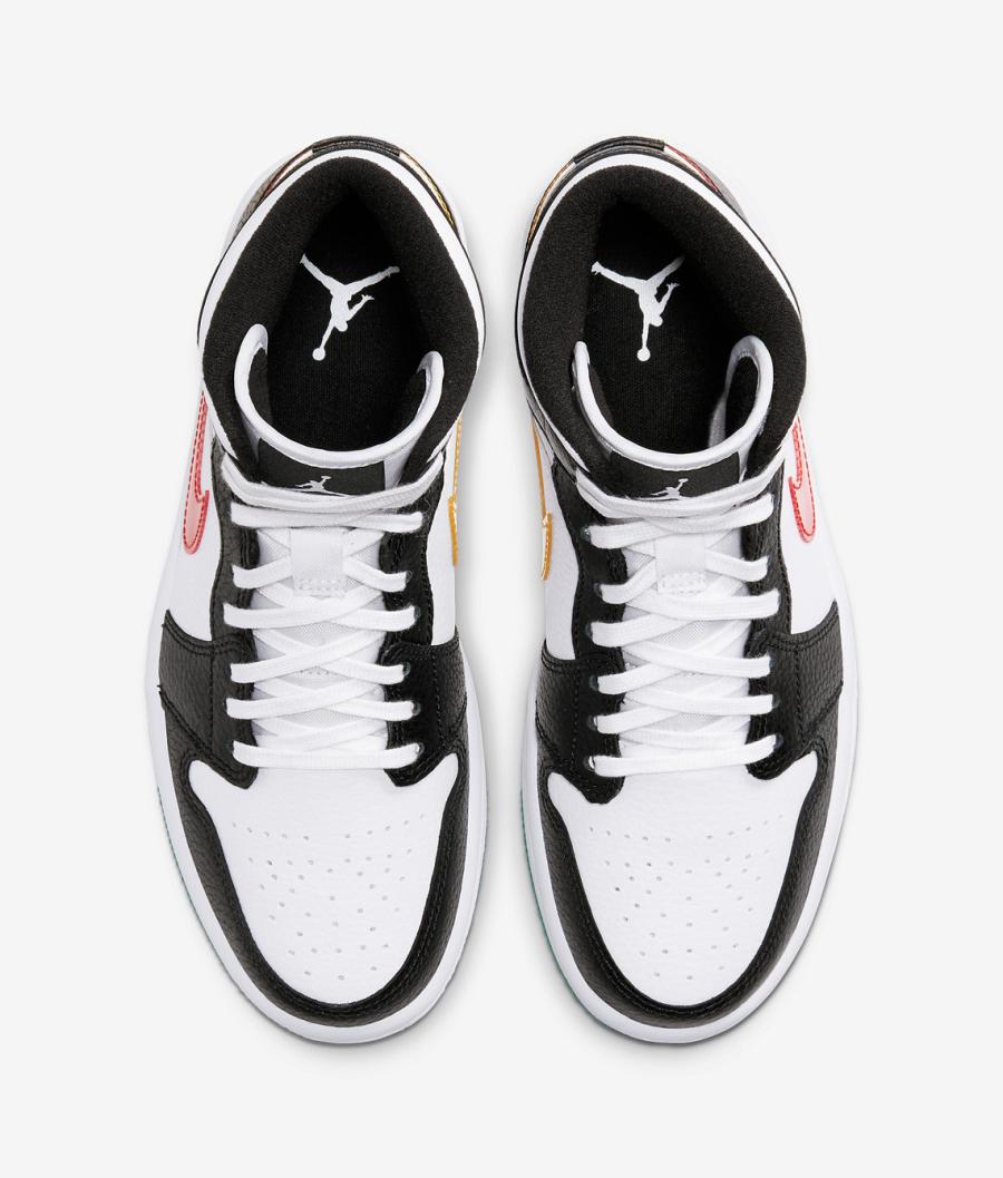 全新 AIR JORDAN 1 MID LOGO SWOOSHES 双色设计  第4张