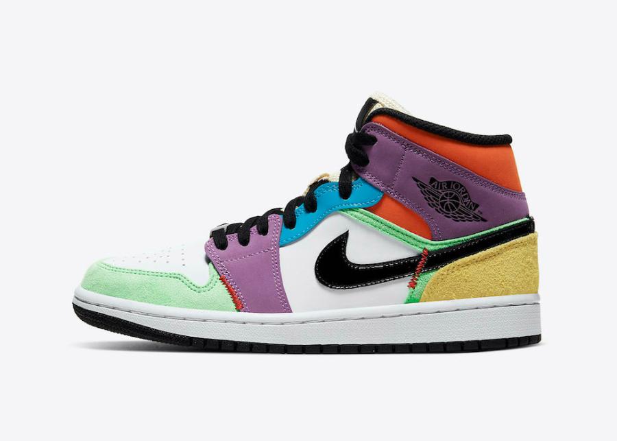 AIR JORDAN 1 MID “MULTICOLOR” 正式官图释出，货号 CW1140-100